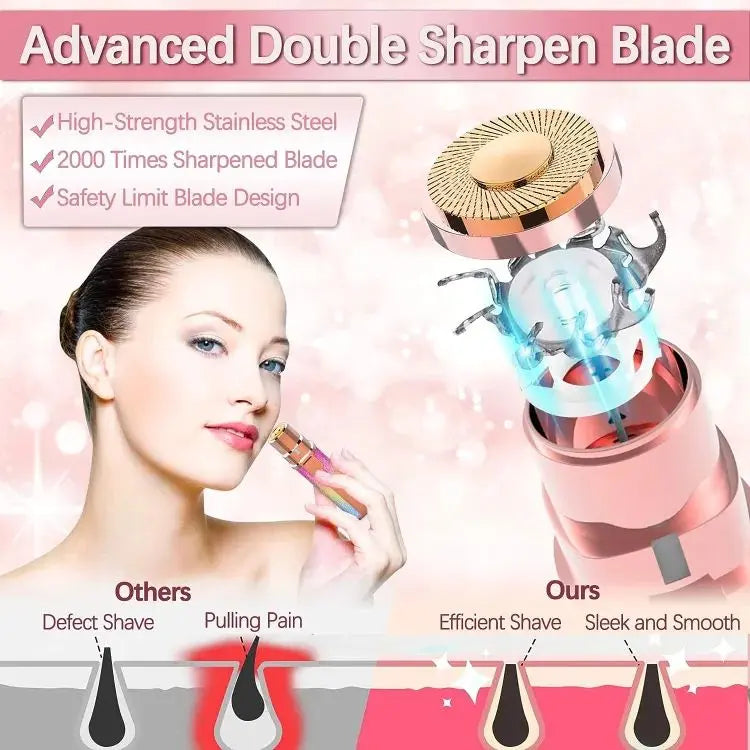 2in1 Electric Eyebrow Trimmer And Shaver Rechargeable Hair Remover For All Parts Use In Pen Flawless Hair Remover Rechargeable Painless Precision Eyebrow Trimmer And Eyebrow Razor Tool With LED Light For Face Lips Nose Chin Arm Store Haven