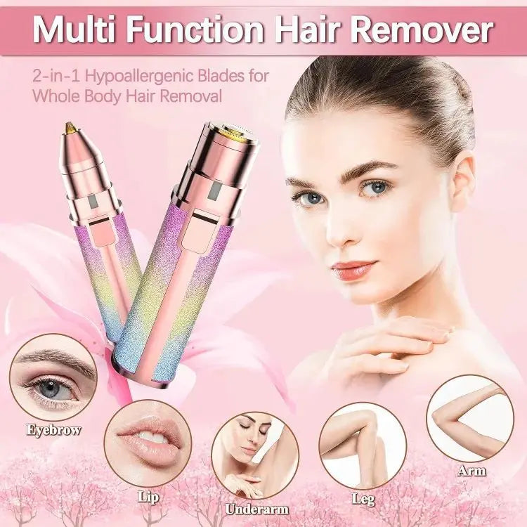 2in1 Electric Eyebrow Trimmer And Shaver Rechargeable Hair Remover For All Parts Use In Pen Flawless Hair Remover Rechargeable Painless Precision Eyebrow Trimmer And Eyebrow Razor Tool With LED Light For Face Lips Nose Chin Arm Store Haven