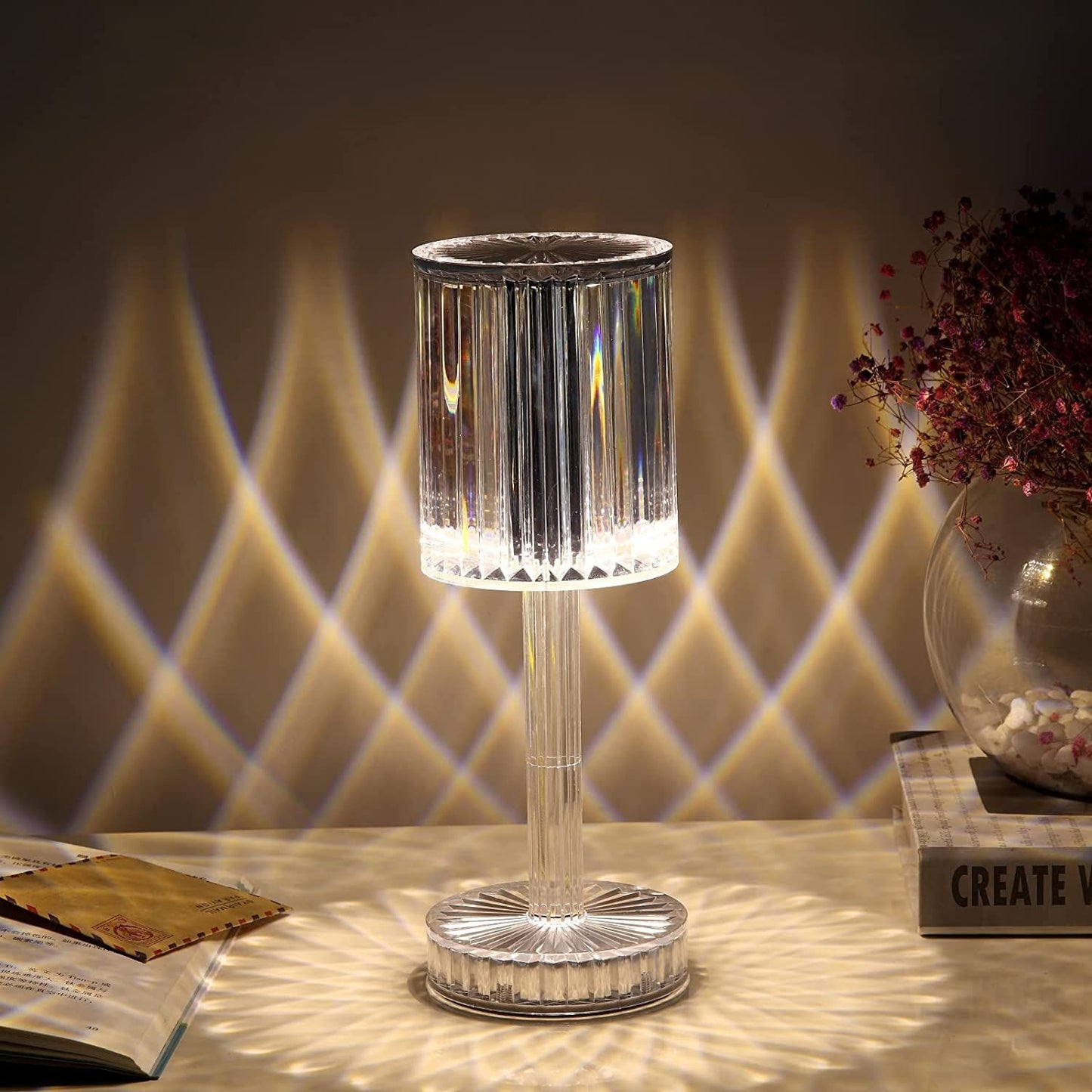 Beautiful Glass Desk Lamp Living Room Bedroom Bed Lamp Hotel Club Sample Room Modern Crystal Table Lamp