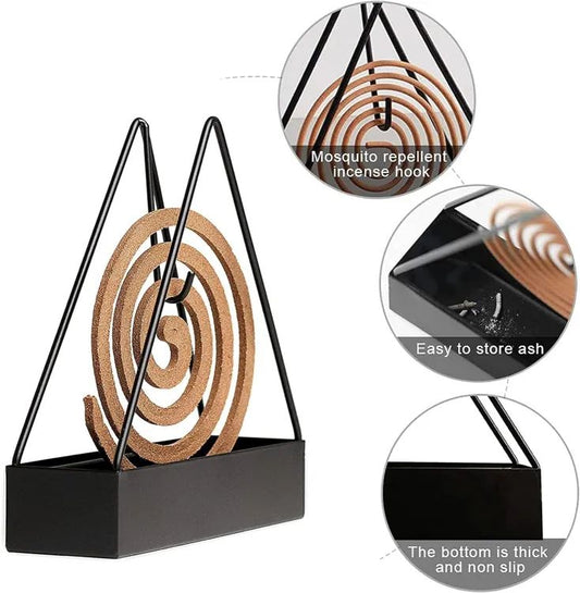 Creative Iron Mosquito Coil Holder Stable Triangular Fireproof Hanging Mosquito Coil Tray Home Supplies