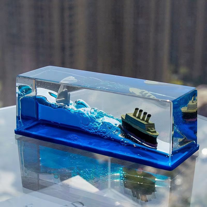 Cruise Ship Fluid Drift Bottle Hourglass Living Room Decoration Creative Sea Boat Ornaments Home Decor Toys Birthday Gift