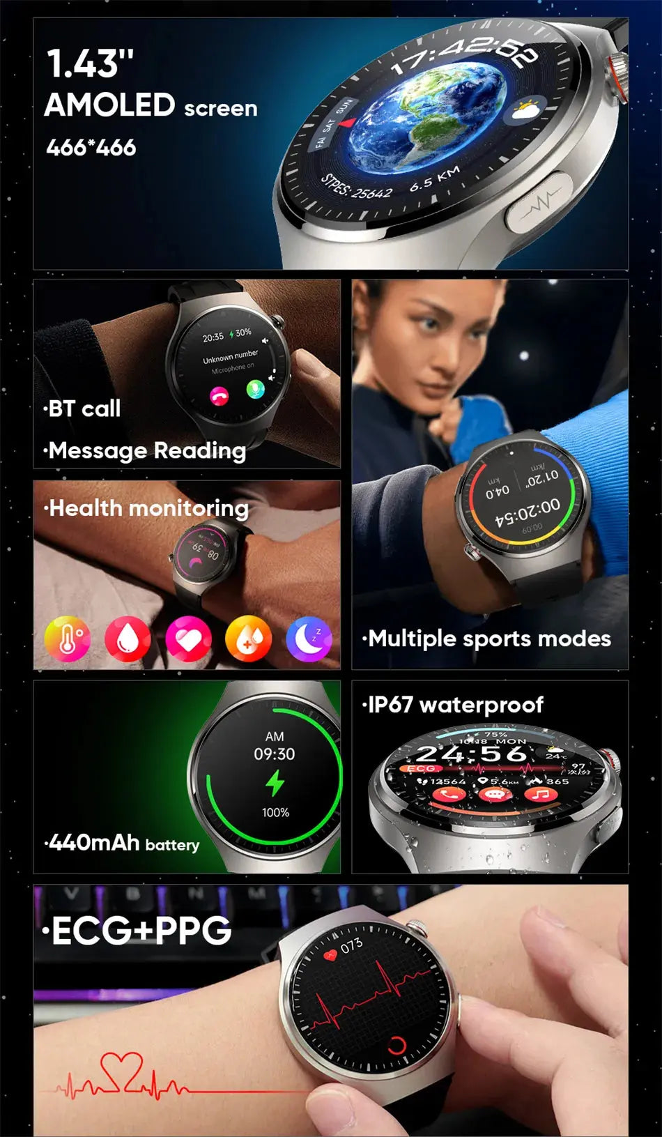 New Health Monitor Blood Glucose Smart Watch for men in Pakistan Store Haven