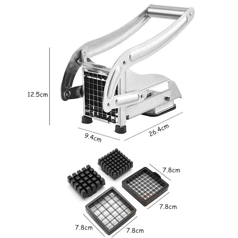 Potato Chips Making Machine Stainless Steel French Fry Potato Cutter Slicer Chipper Cucumber Slice Cut Kitchen Gadgets